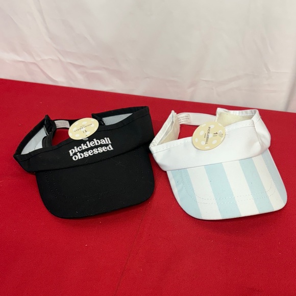 Accessories - Pickleball Obsessed Women's Visors Set of 2 - Black White